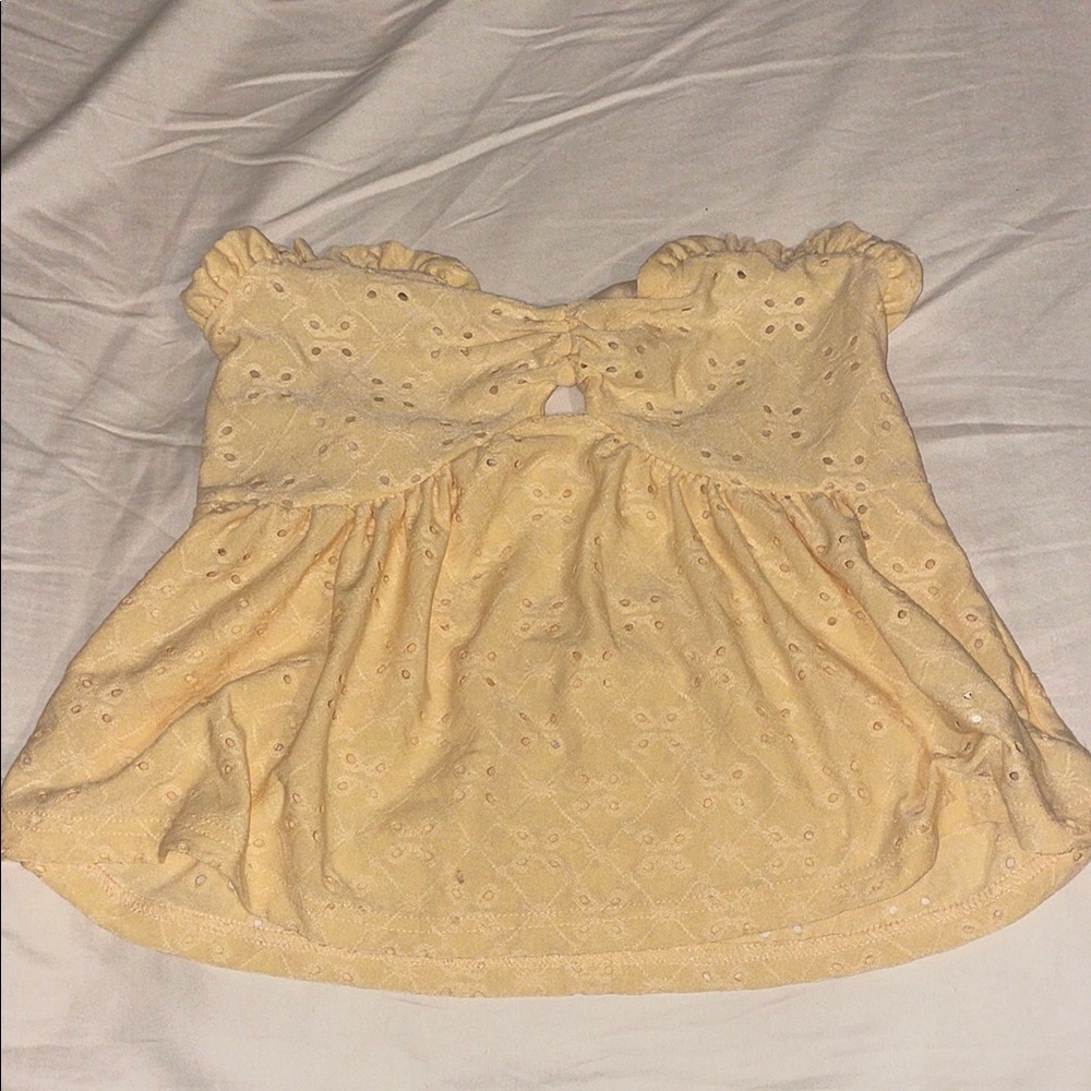 Yellow Eyelet Blouse